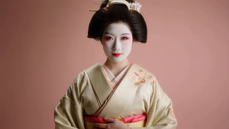 portrait of a japanese woman in traditional geisha attire