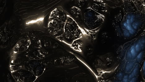 dynamic 3d rendering of intricate black and blue object with depth and detail