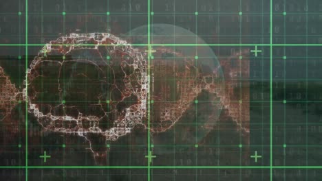 Animation-Der-Datenverarbeitung-über-Gehirn-Und-Globus