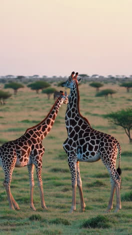 giraffes in the african savanna