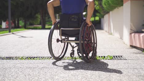 man with physical disability in slow motion.