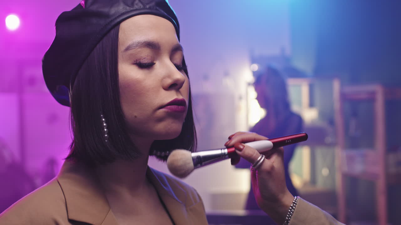 Female Singer Getting Ready For Concert