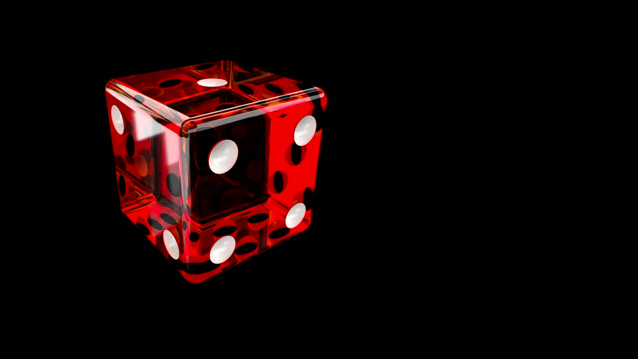 los dados giran capaz de bucle pantalla negra 4k