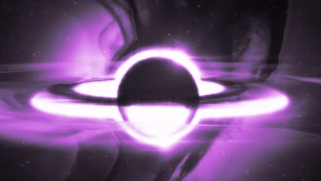 magenta black hole animation in outer space