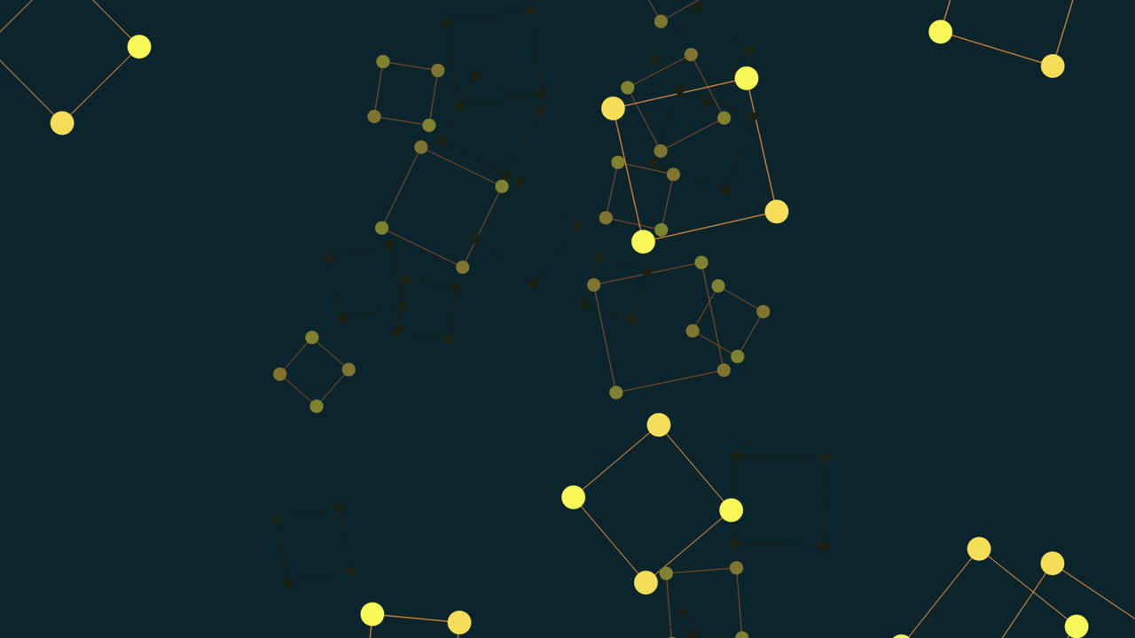 Flying cube shapes with dots and lines on gradient