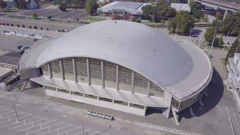 still static 4k aerial shot of fair in belgrade, serbia