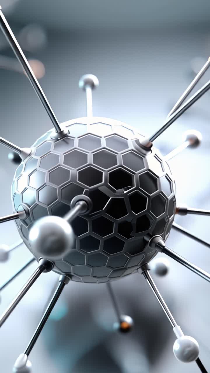 Intricate close-up views of cellular structures showcasing the complex designs and functionalities of particles, highlighting their interaction and unique features