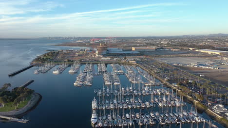 Chula-Vista-California,-Marina-with-many-boats