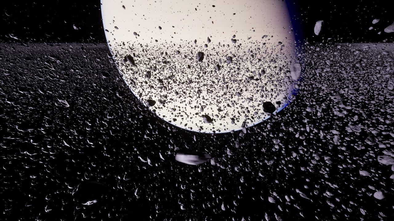 Saturns majestic rings and icy particles shimmer in the cosmos