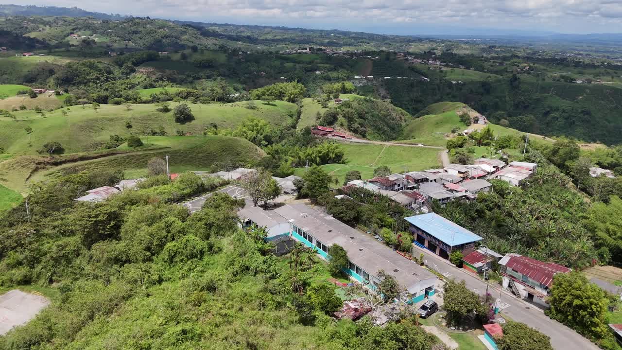 Aerial view of green agricultural landscape