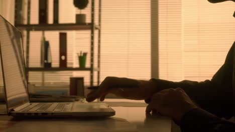 man working at desk