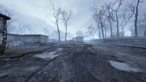 vista de la ciudad de pripyat de la zona de exclusión cerca de la central nuclear de chernobyl