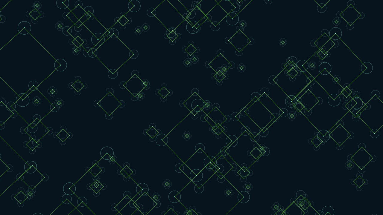 Symmetrical green dot grid pattern on black background
