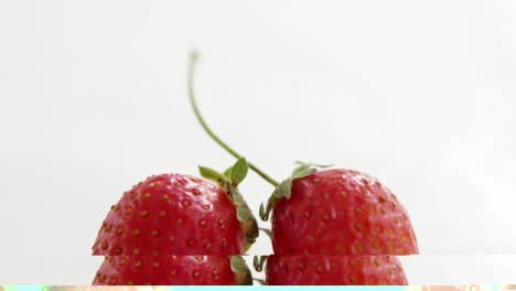 close-up of fresh strawberries