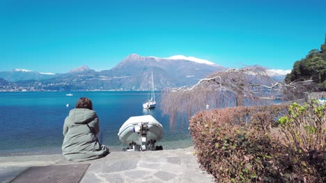 lake como, varenna, italy, panning left to right
