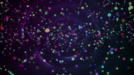 검은 바탕에 움직이는 다채로운 반점의 애니메이션