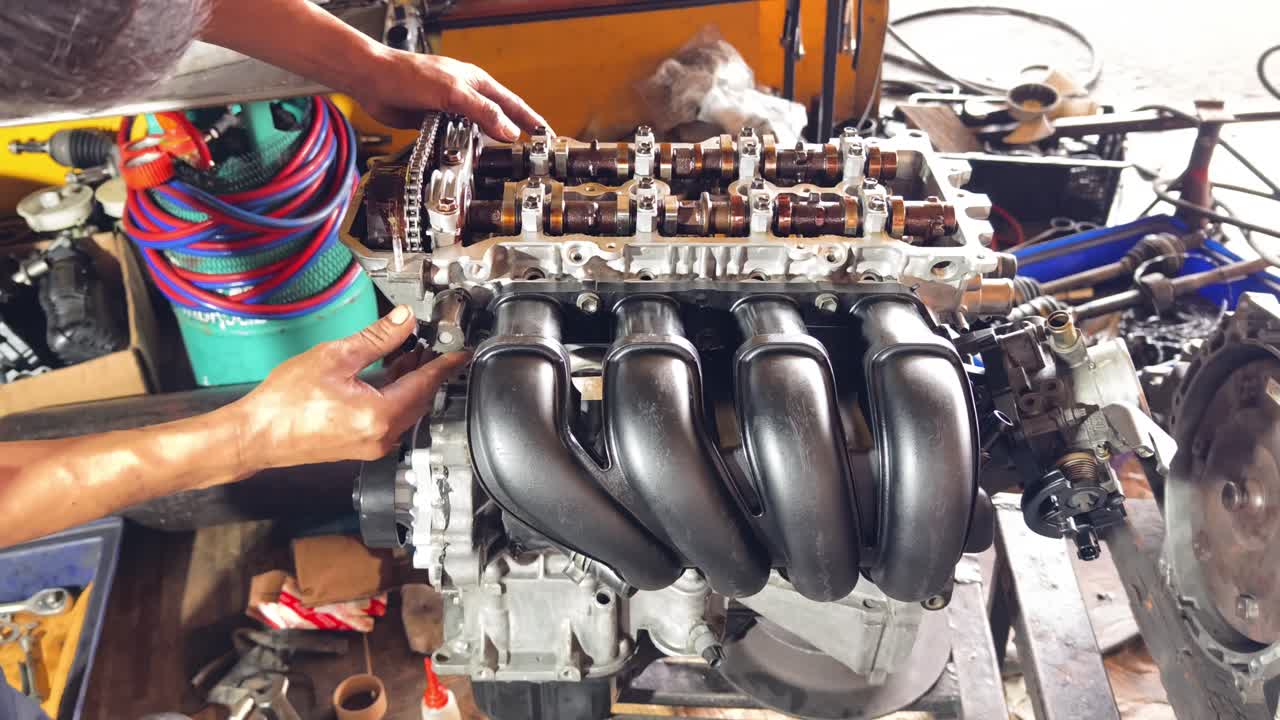 Car Engine Repair in Progress