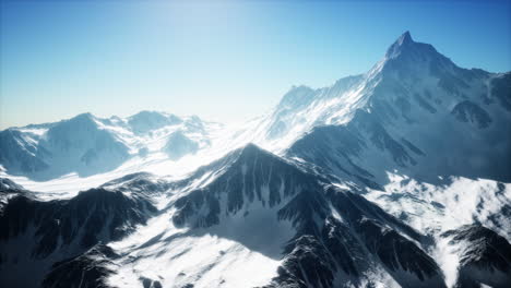 Vista-Panorámica-De-La-Montaña-De-Picos-Nevados-Y-Glaciares