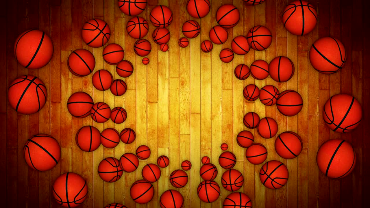 anillos de canasta de pelota fondo de animación, renderización, con canal alfa, bucle