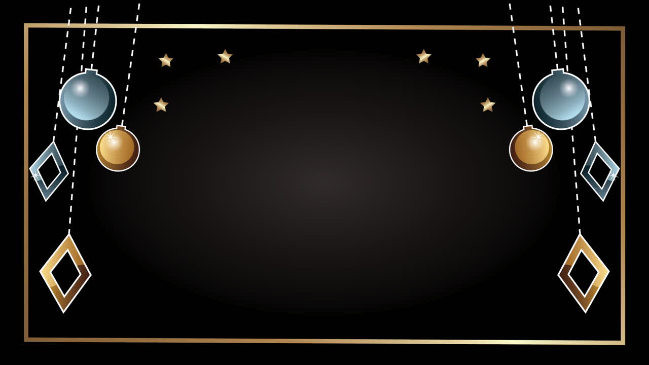 메리 크리스마스 황금 카드 공을 매달고