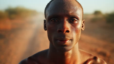 close-up portrait of a man outdoors