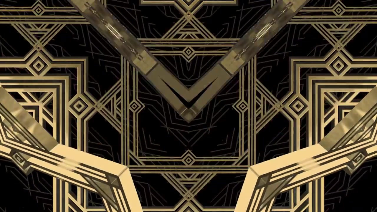 Bucle de patrón geométrico Art Decó dorado elegante
