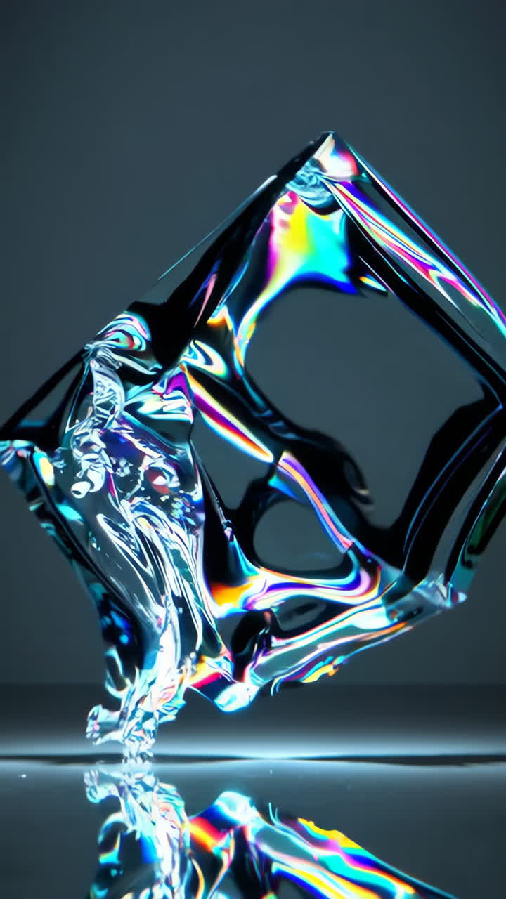 Abstract Iridescent Cube