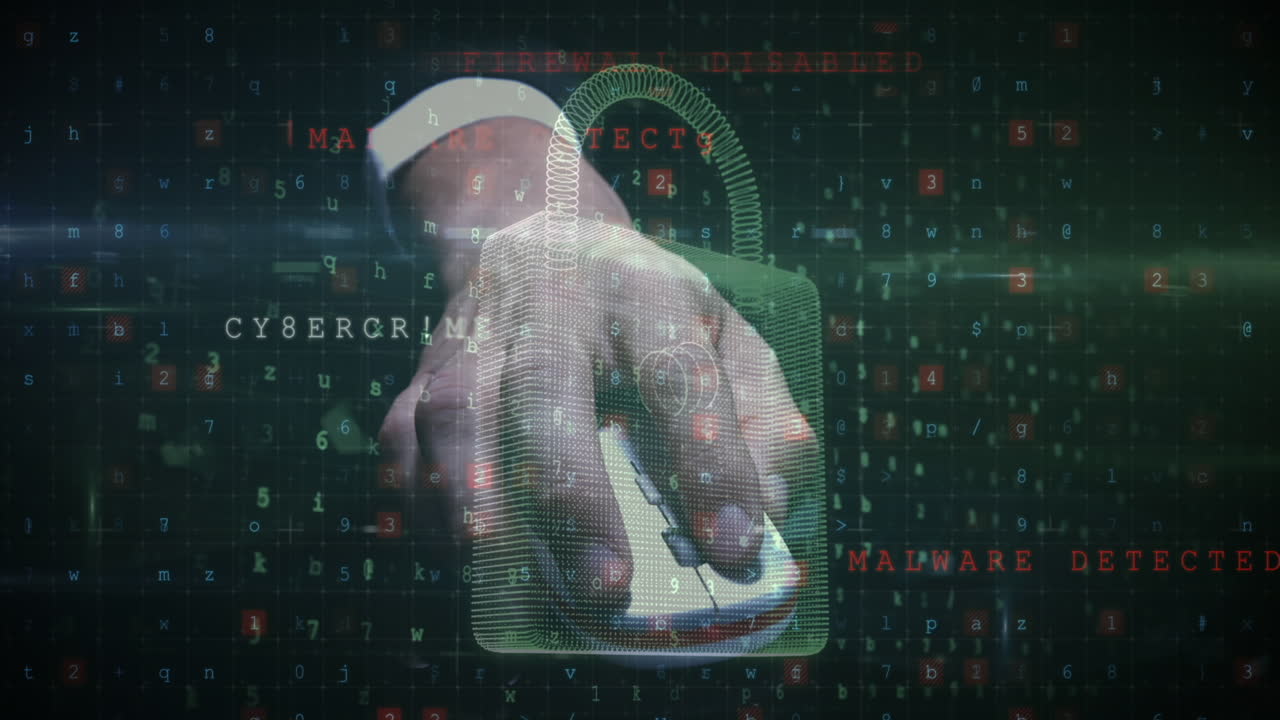 animación de advertencia de ataque cibernético con el ratón en la mano