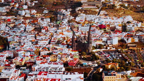 stunning aerial view of colorful gran canaria landscape in spain