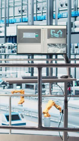 Vertical video Monitor displaying analytics dashboard for Industry 4.0 photovoltaics plant