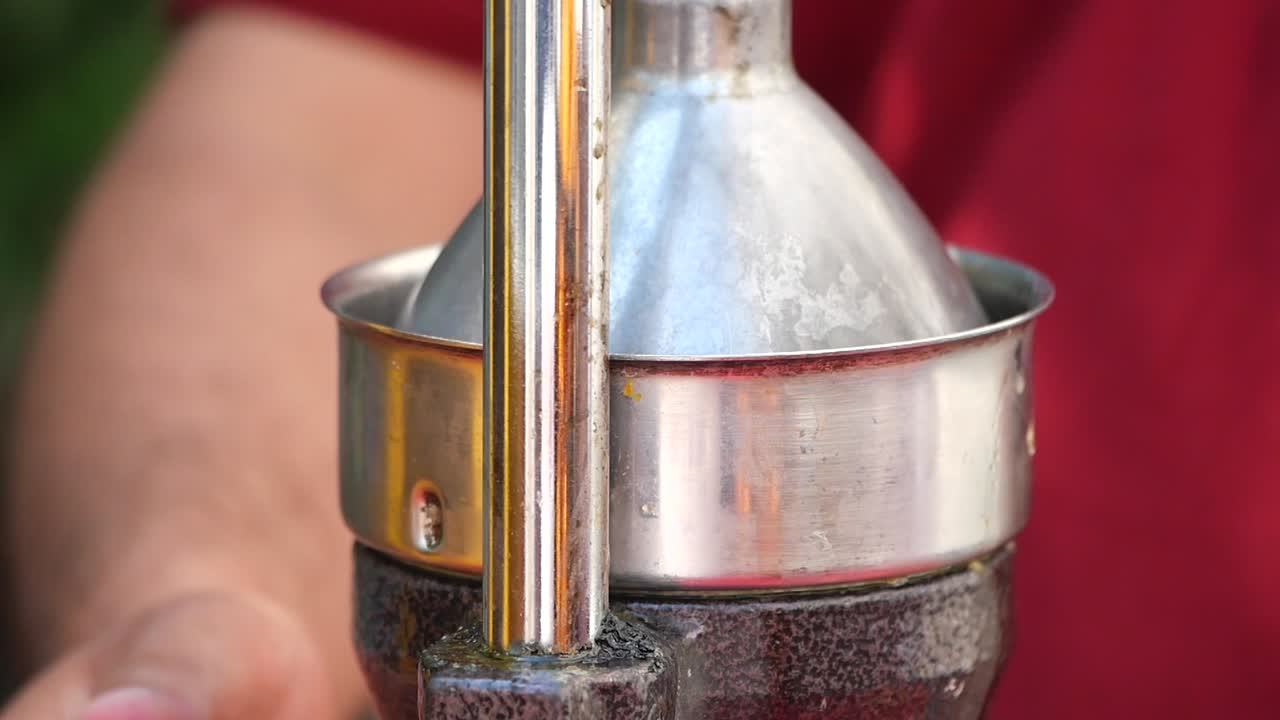 Close-up of a Stainless Steel Juice Press