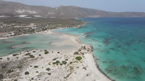 beautiful dron shot of travel destination elafonisi beach, crete, greece