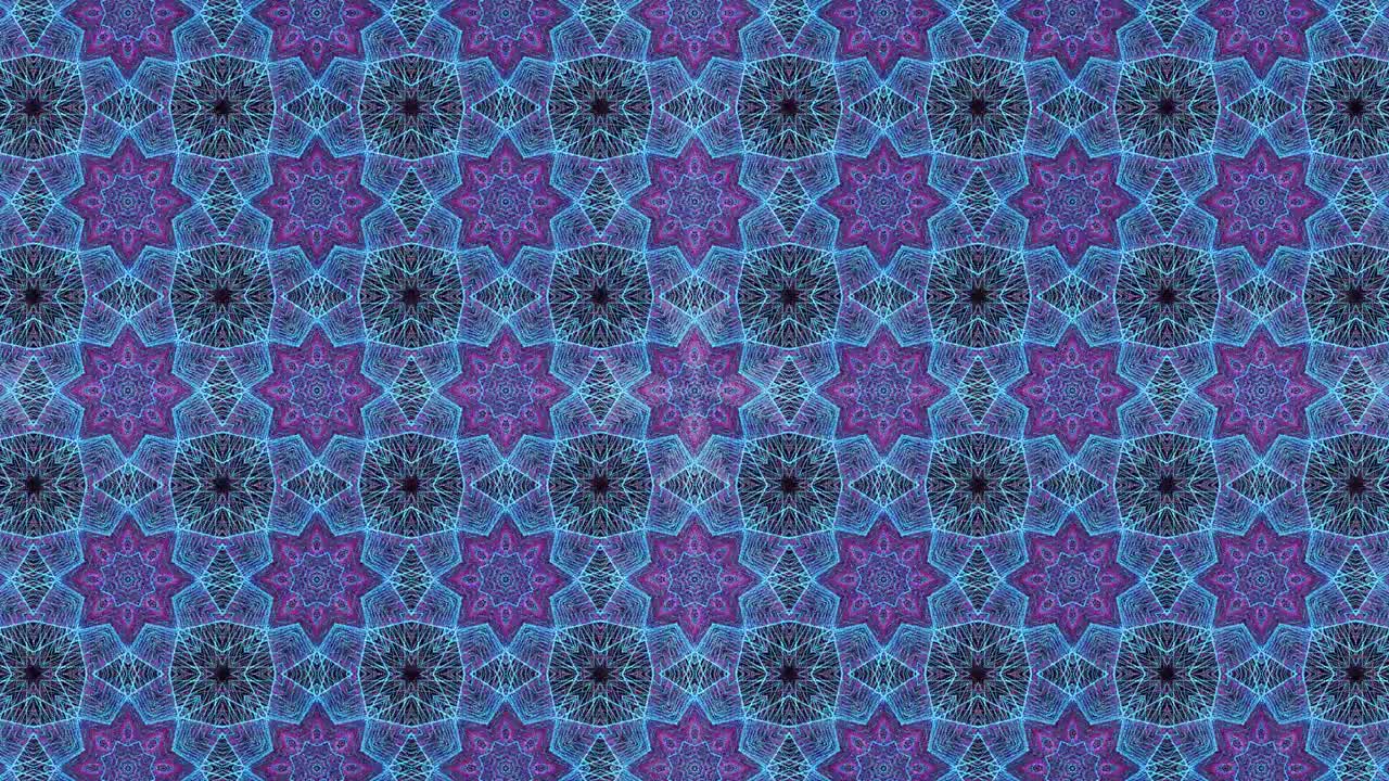 Animation. Pattern of small rotating mandalas