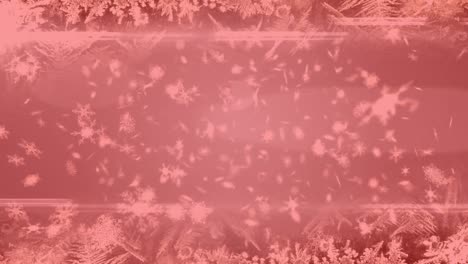 multiple snowflakes icons floating and light trails against pink background