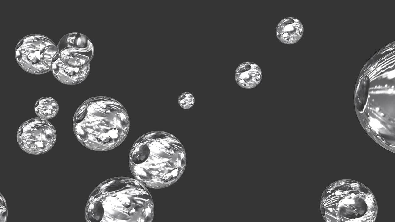 투명한 배경 4k 60fps에 알파 흐르는 공, 유리 같은 또는 반사와 함께 인 얼음.