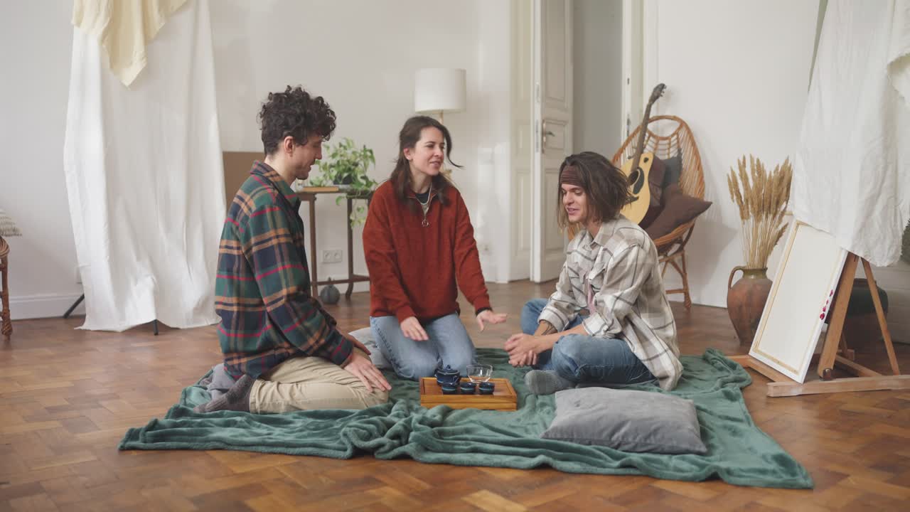 Friends Enjoying Tea Time at Home