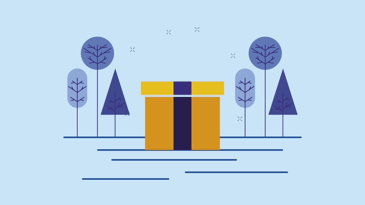 en la animación de la caja de regalos de los teléfonos inteligentes