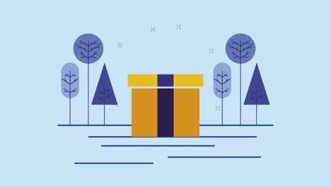 smartphone in gift box animation