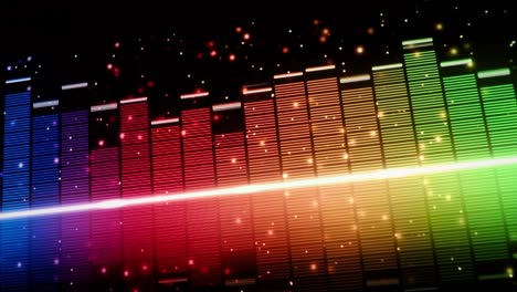 music equalizer bar. audio waveform equalizer on black background loop animation. music or sound wave footage. color music equalizer abstract. gradient spectrum bar graph. glowing and pulsing.