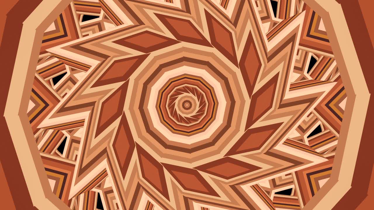 colorido caleidoscopio marrón cálido mandala sin costuras ornamento fractal para el yoga