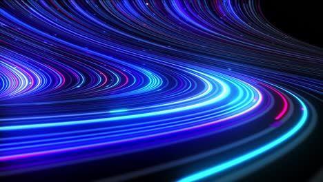 seamless looping ,3d rendering colourful abstract neon background space and time strings, highway night lights. ultra violet rays, glowing lines, virtual reality, speed of light.