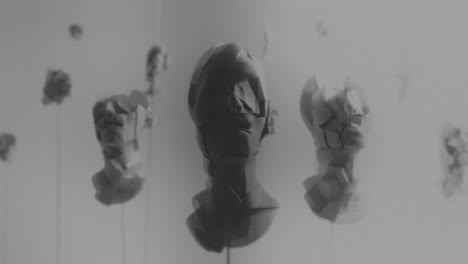 broken mannequin head shells in xray