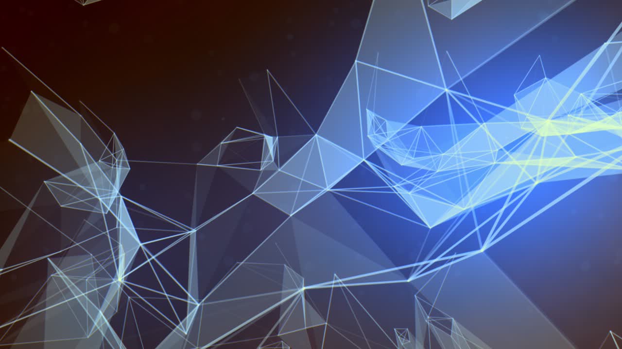 Crypto coin  currency promotion intro. Abstract geometric background with connecting dots and lines.