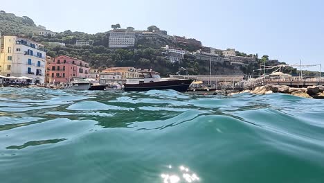 waves at marina grande, sorrento, italy