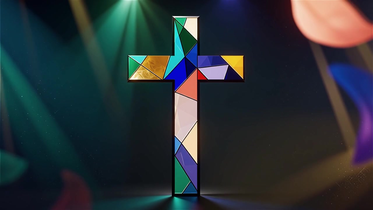 Cruz Cristiana con Luz Celestial, Fondo para Adoración.