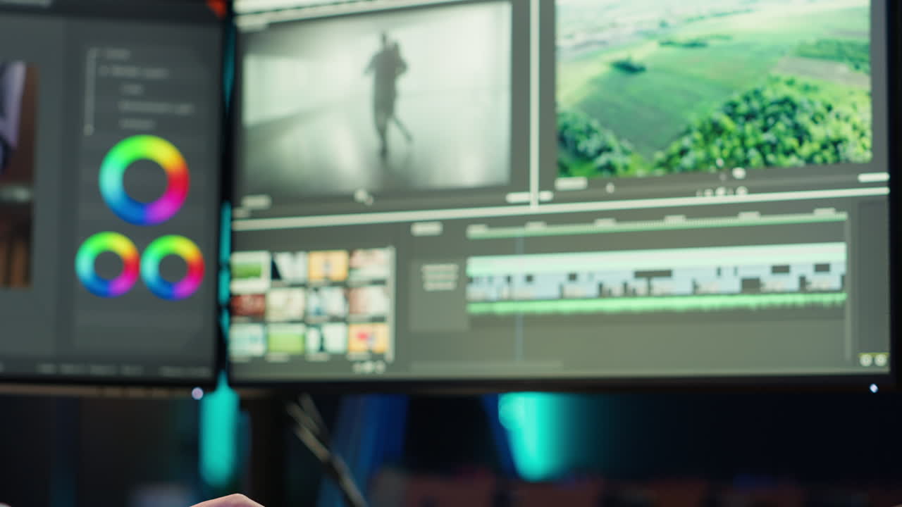 editor de video profesional edición de color, clasificación de colores, cámara una