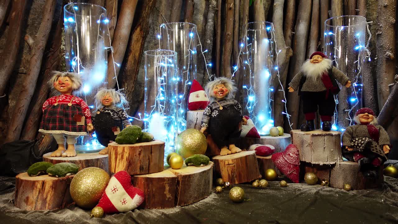 Christmas Background with Toys and Lights