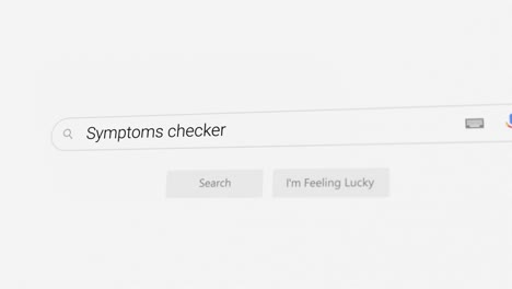 searching for symptoms checker on internet browser