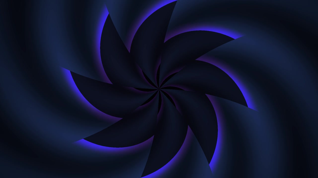 Dynamic Abstract Spiral Opening with Blue and Purple Light