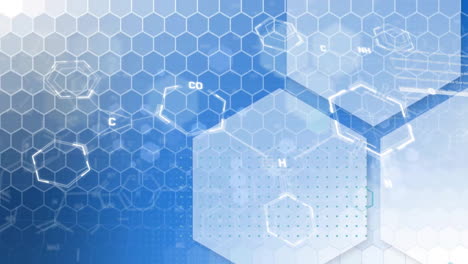 animation of scientific data processing over hexagons